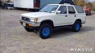 92 Toyota 4runner. How to safely work under your vehicle. Brake line leak