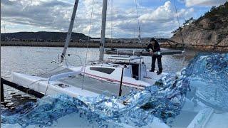 First splash  my small sailing trimaran  ️