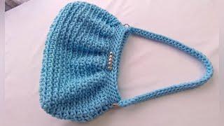 Super easy crochet bag with single crochet stitch