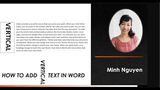 How to add vertical text in Word text and table #minhacademy #mswordtutorial