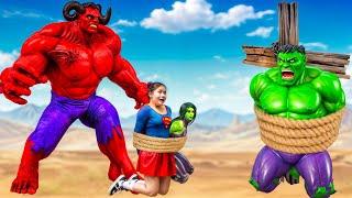 FAMILY HULK VS FAMILY SHARK SPIDERMAN V2 Rescue Hulk Spider-man SUPER-GIRL  LIVE ACTION STORY