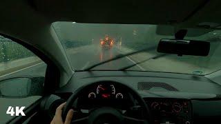 Driving into a Tornado Warning Thunderstorm with INTENSE Rainfall 4K POV