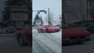 Bet you wouldn’t take your testarossa out in the snow.. on bald summer tires.. @Racexotics