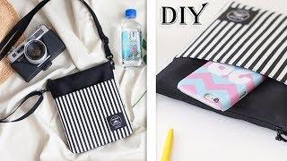 CUTE DIY CROSSBODY BAG FAST MAKING  Small Messenger Bag Stripe Design Purse Tutorial