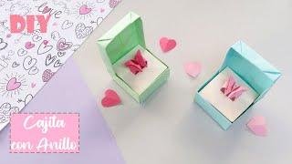 DIY  - Como hacer una CAJITA con Anillo  Manualidad para regalar   BOX with Ring  Lindas 