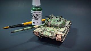 Soviet T-62 BDD Mod.1984-172-Trumpeter-brush painted-tank model