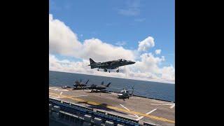 VERTICAL TAKE OFF AV-8B Harrier VMA 231 from aircraft carrier