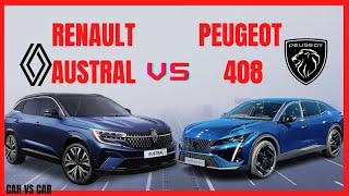 RENAULT AUSTRAL HYBRID 2022 vs PEUGEOT 408 HYBRID 2023 Video & Specs Comparison