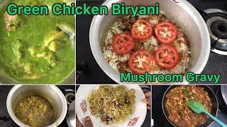 Hariyali Chicken Biryani Recipe  Green Biryani Recipe  Mushroom gravy Recipe