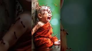 Cute baby monk funny video #trending #cutelittlemonk #subscribe