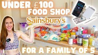 UNDER £100 SAINSBURYS WEEKLY FOOD HAUL 2023 FAMILY OF 5 CHEAP QUICK EASY BUDGET WEEKLY MEAL IDEAS