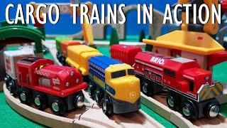 Wooden Trains - Cargo Trains in Action  BRIO Train Video