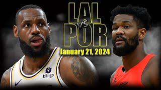 Los Angeles Lakers vs Portland Trail Blazers Full Game Highlights - January 21  2023-24 NBA Season