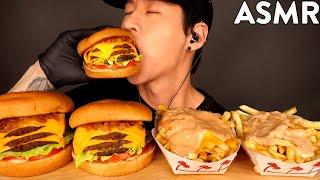 ASMR TRIPLE CHEESEBURGERS & ANIMAL STYLE FRIES MUKBANG No Talking EATING SOUNDS  Zach Choi ASMR