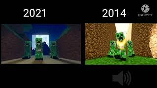 Minecraft Creeper Raps comparison new and old Dan Bull Version