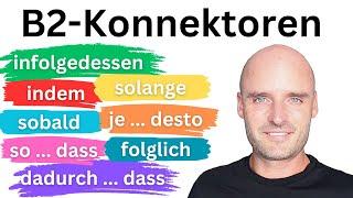 ALLE B2 Konnektoren in einem Video  Deutsch lernen B2