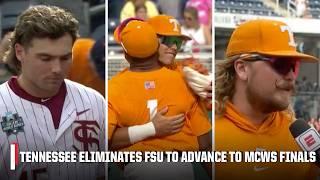 Tennessee ELIMINATES FSU to advance to NATIONAL CHAMPIONSHIP SERIES ️  Mens College World Series