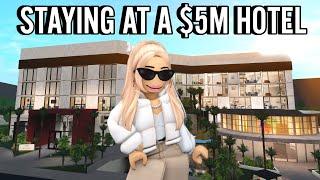 STAYING AT THE MOST EXPENSIVE BLOXBURG HOTEL  roblox