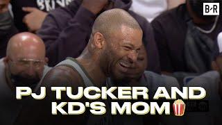 PJ Tucker And Kevin Durants Mom Exchange Words During Bucks-Nets Game