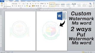 2 Different Ways to Make Watermark in Microsoft word  Any Logo  Any Picture  Ms Word Tutorial 