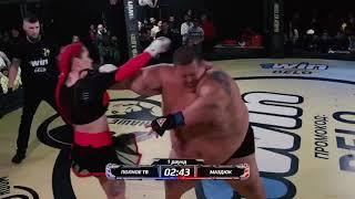 139lb woman TKOs 529lb man in MMAs biggest freakshow fight