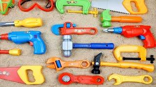 Handsaw Drill Wrench Hammer Ratchet Chainsaw  Toy hand tools playset for kids