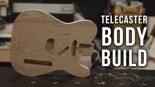 Making a Telecaster Style Guitar Body with Templates Woodshop #asmr