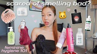 MY FEMININE HYGIENE ROUTINE  tips for smelling good all day things i wish i knew earlier