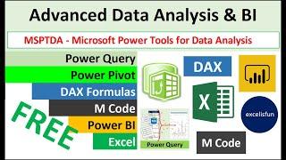 Free Advanced Data Analysis & BI Course at YouTube MSPTDA