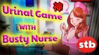 Japanese Urinal Game #1  Busty Nurse Pissing Game in Sega Arcade at Akihabara Tokyo Japan