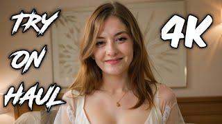 4K Sheer Bodysuit Try On Haul How to wear Transparent Clothes2024 see through lingerie at mall 2024