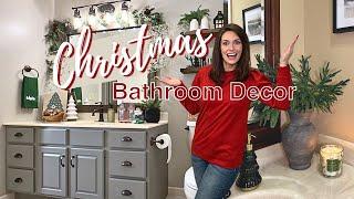 CHRISTMAS DECORATING IDEAS FOR YOUR BATHROOM  GUEST BATHROOM + POWDER ROOM DECORATE WITH ME