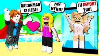 ROBLOX BACON SAVES GIRL FROM BULLY BACONMAN Roblox Admin Commands  Roblox Funny Moments