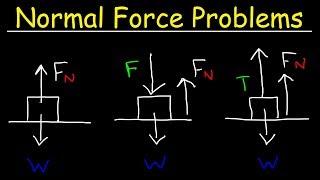 Normal Force Physics Problems With Tension Inclined Planes & Free Body Diagrams