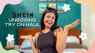 SHEIN unboxing and try on haul -  සිංහල vlog  #unboxing #tryonhaul #srilanka