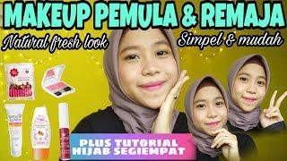 MAKEUP PEMULA UNTUK REMAJA & TUTORIAL HIJAB SEGIEMPAT SIMPEL