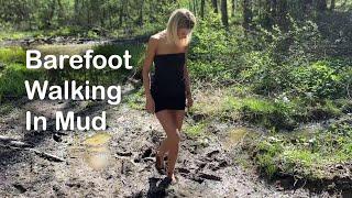 Sweetlana barefoot walking in deep mud barefoot in mud walking in mud girl in mud # 1270