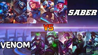 MOBILE LEGENDS S.A.B.E.R VS V.E.N.O.M  MOBILE LEGENDS SABER VS VENOM 1V1 FIGHT