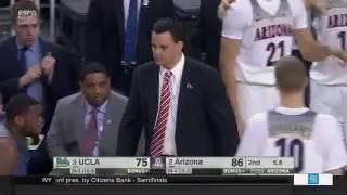 Arizona Wildcat Basketball Coach Sean Miller calls revenge timeout against UCLA