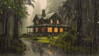 HEAVY RAIN and THUNDER on Tin Roof to Sleep Fast  Night Thunderstorm for Insomnia Study Relax