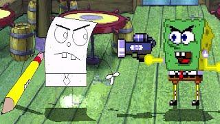 Abrasive Spongebob VS Spongebob  Doodlebob  Cartoons Fights  FUNNY GAMING