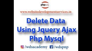 Delete Data using Jquery Ajax & Php Mysql  Jquery Ajax CURD