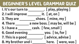 Beginners Level English Grammar Quiz #5