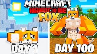 I Survived 100 DAYS as a FOX in HARDCORE Minecraft