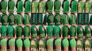 Trending green blouse sleeves designs  Blouse baju design new  hare Blouse ki baju ke design