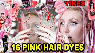 DYING MY HAIR PINK USING 16 DIFFERENT PINK HAIR DYES to find the BEST pink hair dye PART 2