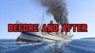 Britannic wreck Before and After