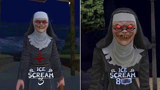 Evil Nun In Ice Scream 3 VS Ice Scream 8