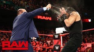 Paul Heyman and Brock Lesnar ambush Roman Reigns Raw Aug. 13 2018