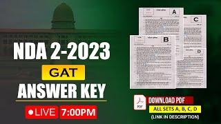 NDA 2 2023 GAT Answer Key Most Accurate  Live Solution of NDA 2 2023 Answer Key  UPSC 
